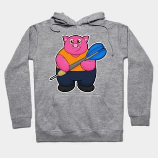 Pig as Dart player with Darts Hoodie